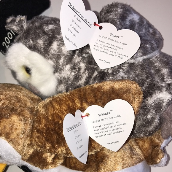 Set of 4 Ty graduation owl beanie babies - Picture 7 of 9